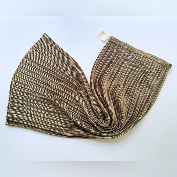 NWT Vintage 1990s Collection Jeanne Marc Bronze Plisse Pleated Maxi Skirt M - Picture 5 of 14